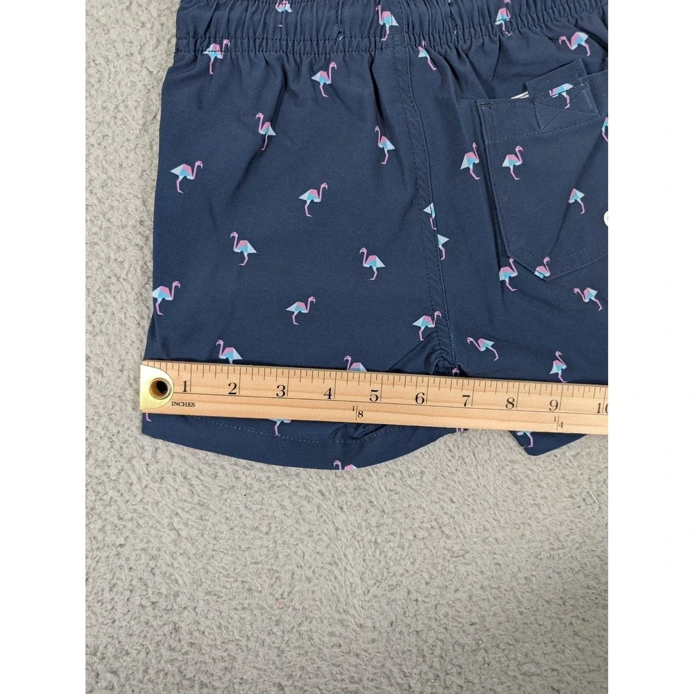 Bonobos Swim Trunks Shorts Boys 3T Blue Flamingo Quick Dry Elastic Waist Summer